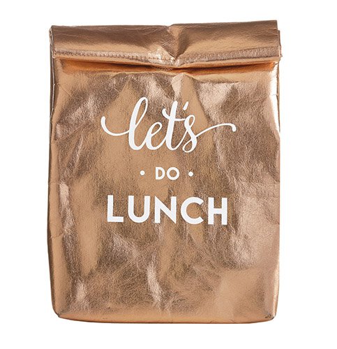 Let's Do Lunch Washable Paper Insulated Bag in Rose Gold | Pack of 2