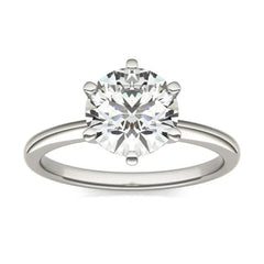 2 CTW Round Lab Grown Diamond Six Prong Solitaire Engagement Ring -