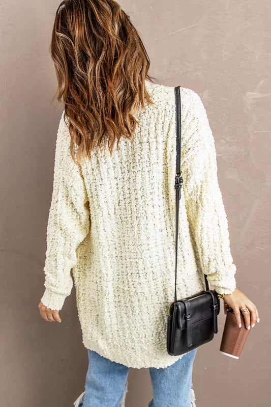 Creamy Pebble Beach Textured Cardigan