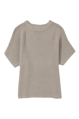 Coffee Mock Neck Short Batwing Sleeve Sweater