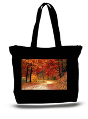 Autumn In The Forest Large Tote Grocery & Stuff Bag