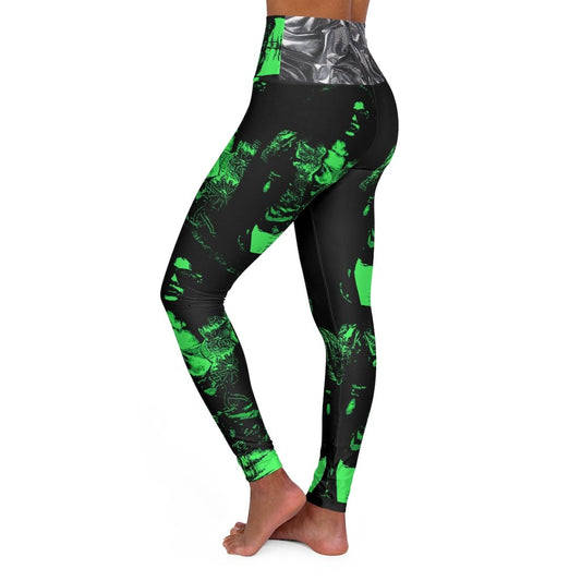 Sunny Green High Waisted Yoga Leggings Original Artwork