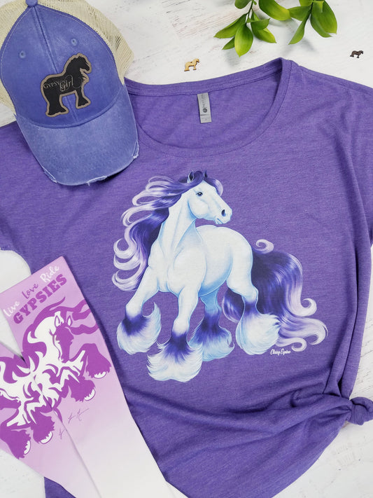 Purple "Joy" Gypsy Mare - Triblend Dolman Tee