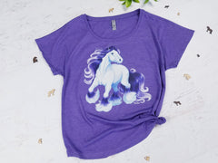 Purple "Joy" Gypsy Mare - Triblend Dolman Tee