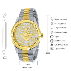 ARIES MASONIC ICED OUT HIP HOP METAL WATCH | 5629942