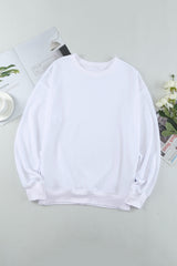 Blank Sweatshirt - White Plain Comfy Knit Pullover Sweatshirt Customized