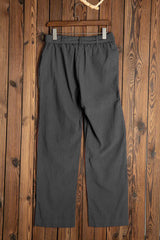 Black Elastic Waist Drawstring Wide Leg Pants