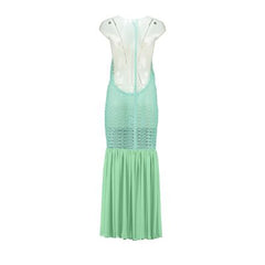 Open Back Cotton Crochet Dress Green on Green