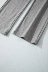 Light Grey Plain Fleece Lined Drawstring Waist Pants