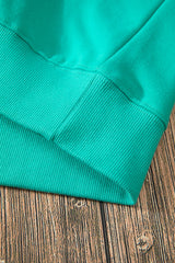 Smoke Green Solid Color Drop Shoulder Terry Sweatshirt