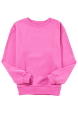 Smoke Green Solid Color Drop Shoulder Terry Sweatshirt