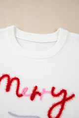 White Tinsel Merry AND Bright Plus Size Christmas Sweater