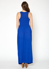 Womens Sleeveless Pleated Maxi Dress