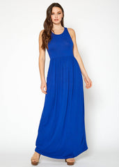 Womens Sleeveless Pleated Maxi Dress