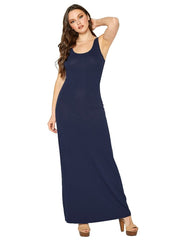 Women's Sleeveless Scoop Neck Maxi Dress