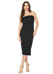 Women's Tube Top Bodycon Midi Dress