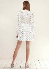 Women's Triangle Print Long Sleeve Dress in White Triangle