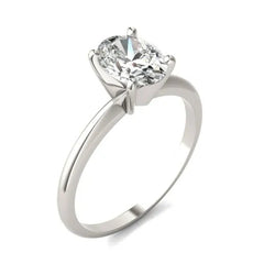 1 1/2 CTW Oval Lab Grown Diamond Solitaire Engagement Ring 14K White