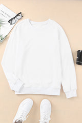 Blank Sweatshirt - White Plain Comfy Knit Pullover Sweatshirt Customized