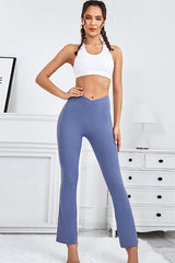 Ashleigh Blue V Crossover High Waist Workout Flare Leggings