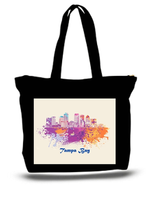 West  Palm Beach Skyline Large Tote New Zipper Bag