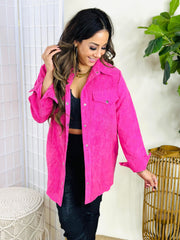 PREORDER: Avery Corduroy Jacket in Hot Pink