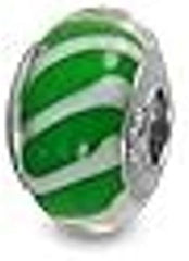 Galaxy Gold GG Genuine Murano Glass Charm Fit Pandora Charm Bracelets,925 Sterling Silver Colored Swirl Rainbow Green White Lines Charm Original Glass Bead for Bracelet and Necklace