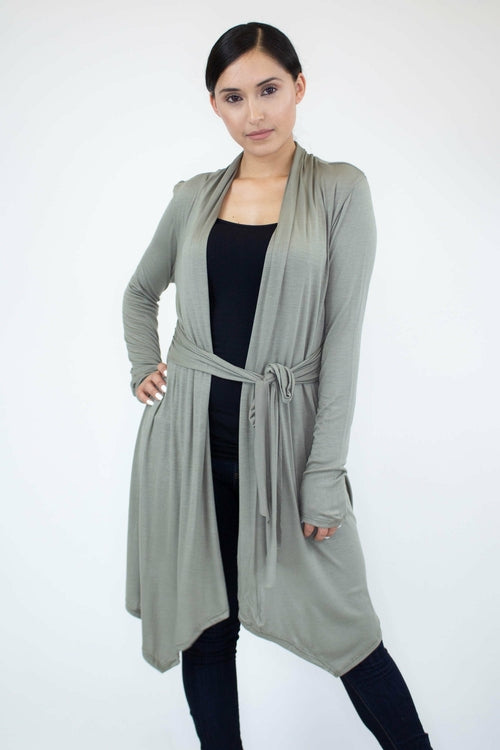 Light Weight Waist Tie Cardigan