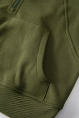 Parchment Zip Up Stand Collar Ribbed Thumbhole Sleeve Sweatshirt