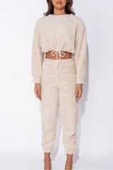 Teddy Borg Cropped Top Jogger Lounge Set