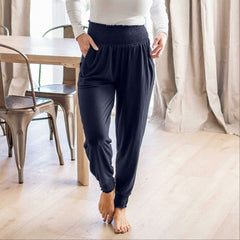 High-waisted Smocked Lounge Jogger Pants