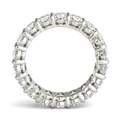 4 CTW Oval Lab Grown Diamond Couture Classic Eternity Ring 14K White