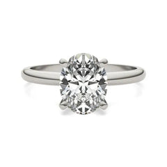 2 CTW Oval Lab Grown Diamond Solitaire Engagement Ring 14K White Gold