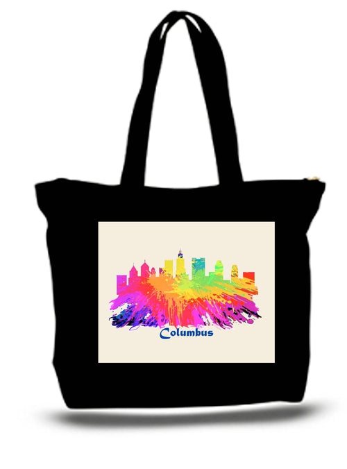 City Of Columbus Skyline  Tote New Zipper Bag