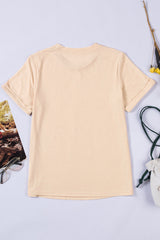 Blank T Shirt - Orange Crewneck Rolled Up Short Sleeve Plain T-Shirt Customized