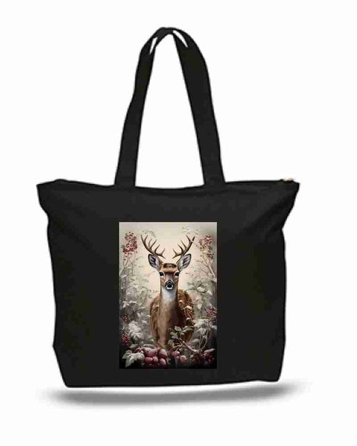 Wilderness Wild Life Animal Deer New Zipper Tote Bag