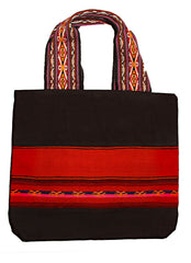 Land R, Peruvian Made, Handwoven Matte Black Tote Bags, Sunset