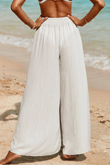 Striped Printed Slit Wide Leg High Waist Pants