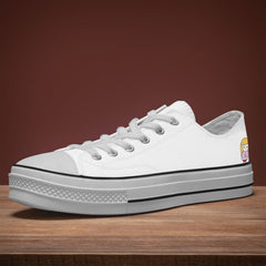 Sue Sue Sweet Low Canvas Shoes-White sole