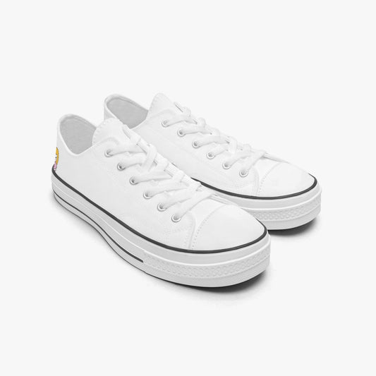 Sue Sue Sweet Low Canvas Shoes-White sole