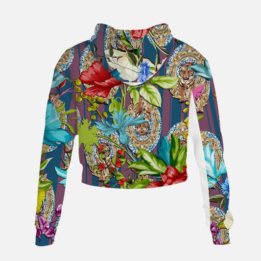 Jacki Easlick Tiger Flower Cropped Sweatshirt