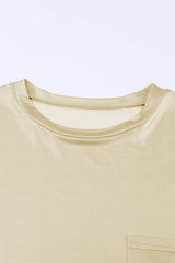 Apricot Solid Chest Pocket Loose Fit T Shirt