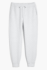 White Quilted Hoodie and Drawstring Jogger Pants Set