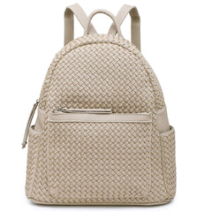 Woven backpack purse for women beige sif2068 BE05