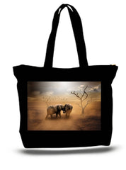 Elephant In The Love Of Dust Large Tote Grocery & Stuff Bag