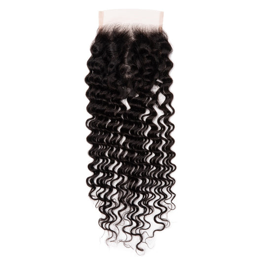 4×4 Deep Wave Lace Closure 100% Unprocessed Virgin Human Hair