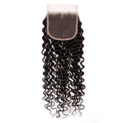 4×4 Deep Wave Lace Closure 100% Unprocessed Virgin Human Hair