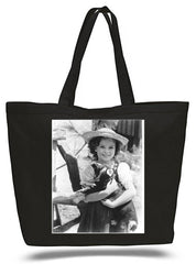 Sherly Temple and Her Goat Large Tote New Zipper Bag