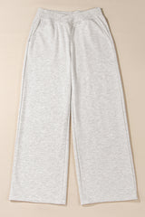 Light Grey Cross-Waist Wide Leg Lounge Pants