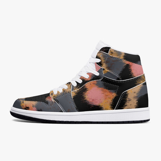 Jacki Easlick Leopard Print High-Top Leather Sneakers